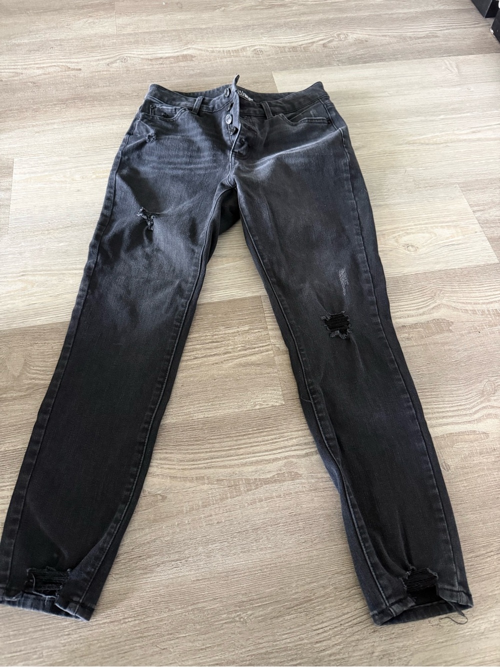 Time and Tru Black Distressed Skinny Jeans